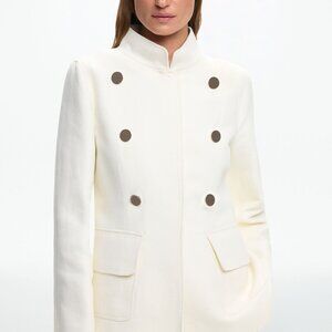 CH Carolina Herrera white/pale ivory Linen Jacket Size Medium